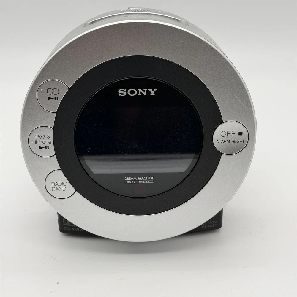 Sony Dream Machine ICF-CD3iP CD Clock Radio iPod iPhone Dock Tested Works